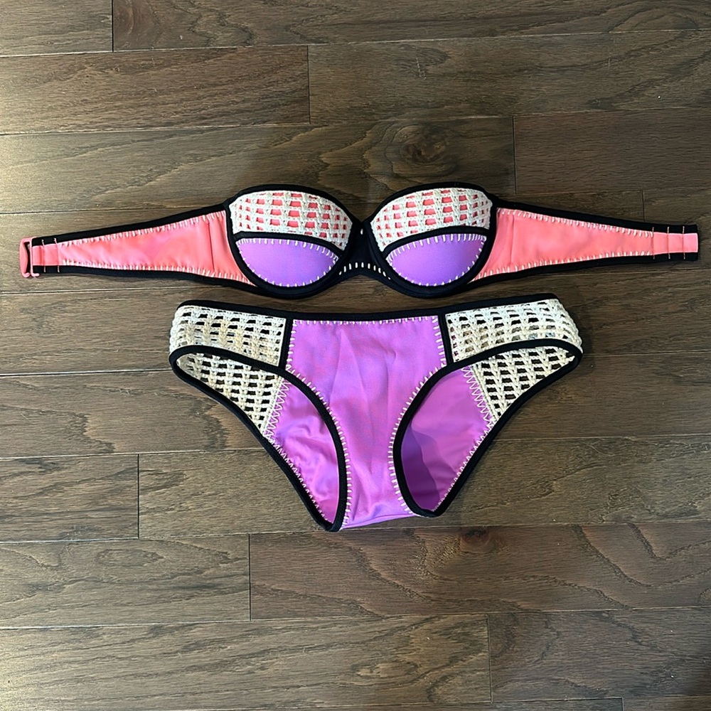 Victoria’s Secret color block/crochet swimsuit